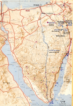 Map: Sinai Yetziah El Arish Har Karkom Har Sinai Midbar Paran